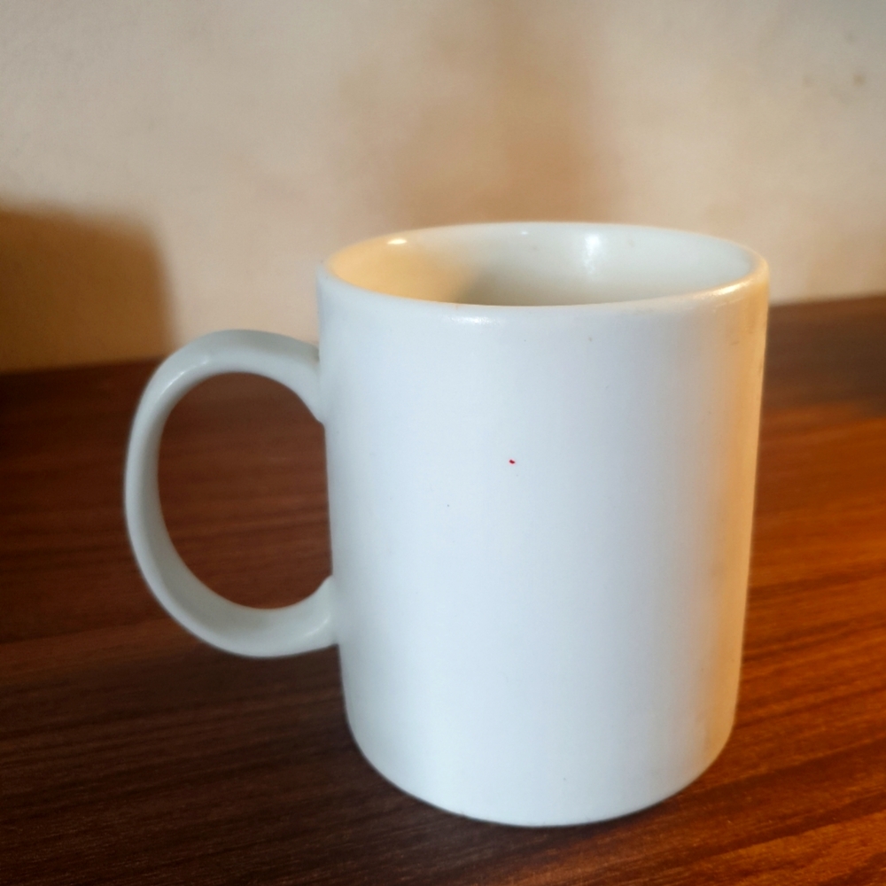White ceramic water cup 350ml Cylindrical cup with ceramic handle